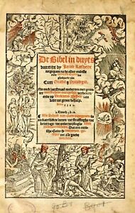 Rare Mennonite Bible Printed 1562 In The Safe Haven Emden During Spanish Rule