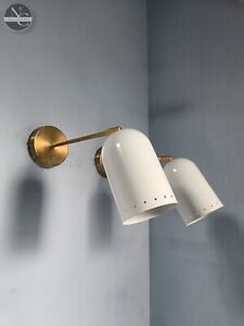 White Brass Wall Sconce Mid Century 1950 S Italian Stilnovo Sconce Lighting