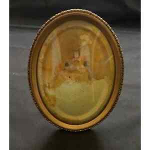 Beautiful Belle Epoque French Gilt Brass Small Oval Photo Frame Rare 