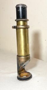 Rare Antique Bausch Lomb Brass Bronze Barrel Field Microscope 20x Magnifier