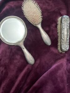 Gotham Sterling Victorian Brush And Mirror 3 Piece Set Rw S Sterling Long Brush
