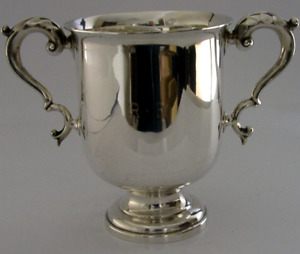 Large 232g English Solid Sterling Silver Cup Tankard 1913 Antique Engraved Rf