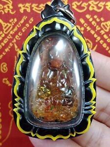 Leklai Kaew King Glass Lp Somporn Blessed Cave Holy Call Money Lucky Thai Amulet