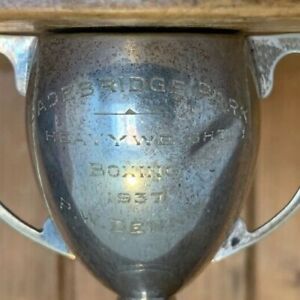 1937 Heavy Weight Boxing Vintage Silver Plate Trophy Trophies Loving Cup
