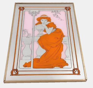 Vintage Art Nouveau Style Alphonse Mucha Lady Nostalgia Mirror 20 X 14 