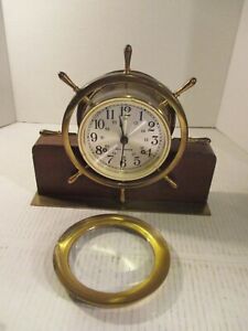 Seth Thomas Ship S Wheel Clock Helmsman W E537 001 Working W Key