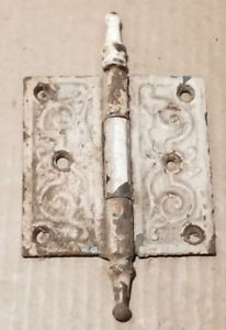 2pcs Ornate Old Door Hinges 4 X 4 Antique Steeple Top Vintage Cast Iron Parts
