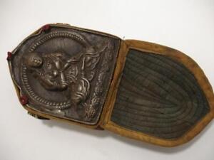 Antique Bronze Copper Tibetan Traveling Shrine Gau Box Cloth Carrying Case 4