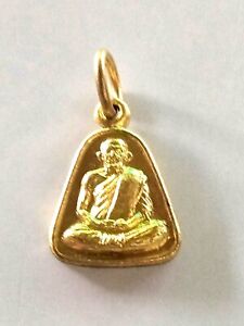 Lp Ngern Thai Amulet Buddha Mini Coin Galaithong Pendant Collectibles Lucky Holy
