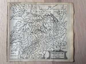 1661 House Of Elzevir Philipp Cluver Miniature Map Of Switzerland Helvetiae