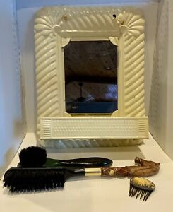 Vintage Shaving Dressing Mirror Hanging Vanity Metal Frame