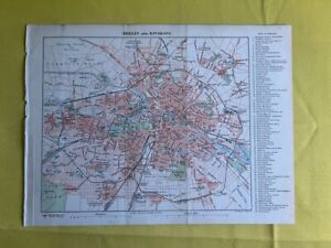 1896 Berlin Vintage Map Germany City Surrounding Original 11 5 X 9 5 Color C11 5