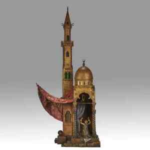 Franz Bergman Cold Painted Orientalist Bronze Minaret Lamp