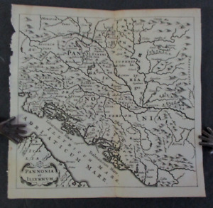 1659 Cluver Map Of Pannonia Et Illyricum Eastern Europe Adriatic Sea Balkans
