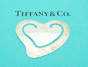 Estate Tiffany Co Elsa Peretti 55 X 45mm Bookmark In Sterling Silver Engraved