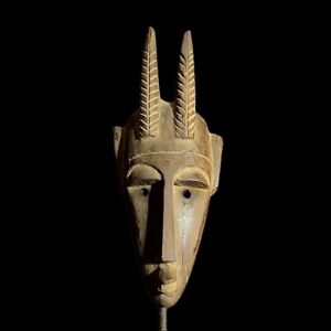 African Mask Wood Tribal Mask Vintage Hanging Mask Bambara Mask Mali 9509