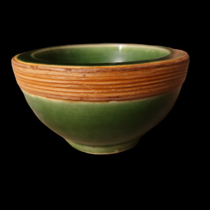 Antique Ironstone Bowl Green Glaze China