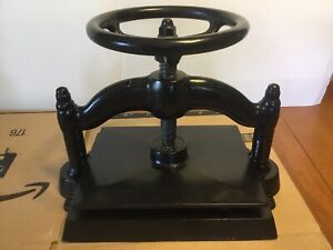 Antique Cast Iron Book Binding Press 10 X12 5 Weighs 64 Lbs Painted Black