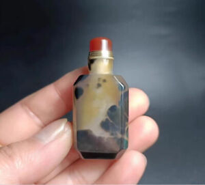 Chd8 Chinese Unmatched Aquatic Agate Naturally Handmade Practical Snuff Bottle