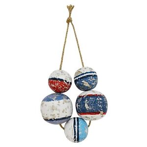Fishing Floats Decor Wall Hanging Wooden Nautical Buoy Float Hanging Ornament 