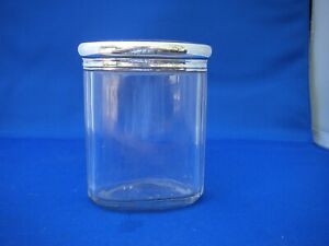 Good English Sterling Top Glass Oval Vanity Jar Mono Wwc Gc S London 1924 25