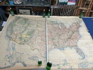 Extremely Rare Original Official National Highway Wall Map 1950 Edition