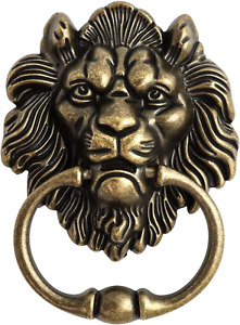 Qwork Antique Lion Head Bronze Door Knocker Classic Vintage Design
