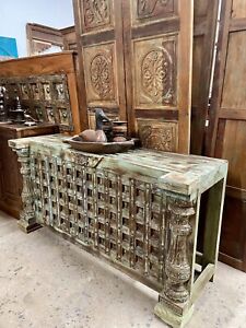 Antique Old World Tv Console Table Hall Table Hand Carved Console Vintagegreen