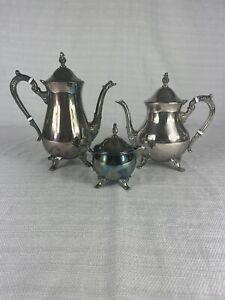Kent Silversmith Tea Coffee Set Teapot Coffee Pot And Sugar Bowl 