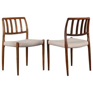 Pair Of Danish Neils Otto Moller Chairs For J L Moller Model 83 Rosewood