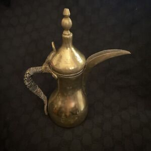 Vintage Antique Brass Bedouin Middle Eastern Dallah Coffee Teapot