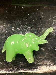 Collectable Chinese Green Glass Jade Elephant Small Statue