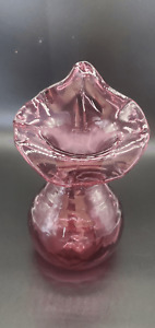 Vintage Cranberry Jack In The Pulpit Vase