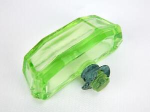 Antique Green Art Deco Depression Glass Overmyers Threaded Door Drawer Cup Pull