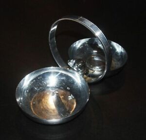 Chase Mid Century Modern Art Deco Chrome Divided Candy Nut Serving Bowls