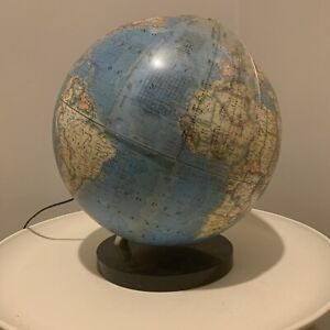 Vtg Modern Lighted World Globe Table Top National Geographic