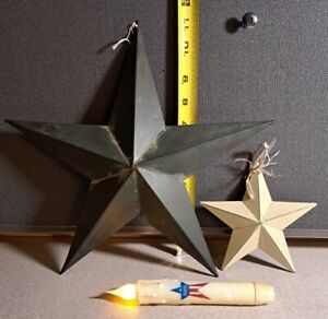 America Battery Candlestick Metal Stars Primitive Americana Decor 2328l213