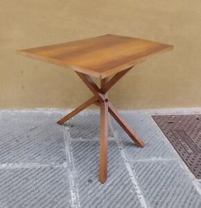 Vintage Mid Century Tripod Elm Wood Coffee Table Attr Pierre Chapo French 1960s