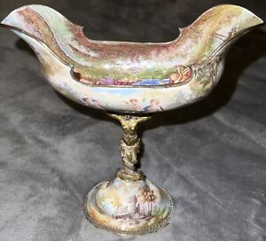 Viennese Enamel Vintage Antique Pedestelled Bowl