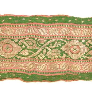 1m 3 Foot Long Old Antique India Sari Saree Trim Embroidered Textile 652j5