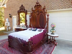 Highest Grade Victorian Rosewood Mitchell Rammelsberg Queen Size Bedroom Set