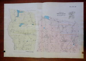 Tolland Granville Mass Town City Plan 1912 Richards Large Detailed Map