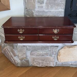 Vintage 1970s Commodore Rosalco 23 Wood 2 Drawer Jewelry Chest Box Dresser Mcm