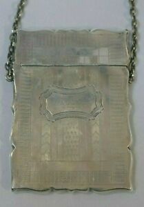 Vintage American Coin Silver Chatelaine Calling Card Case