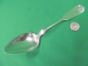 19th Century Antique Coin Silver Serving Table Spoon Hotchkiss Schreuder Ny