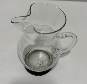 Antique Glass Milk Pitcher Creamer 1920 S Wallace Sterling Silver Silver Bottom