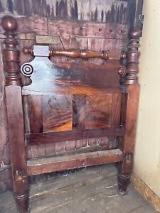 Barn Find Project Salvage Massive Mahogany Single Poster Bed Unusual Pc 1830s