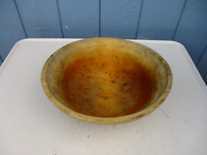Antique Large Oblong Wooden Breadmaking Dough Bowl