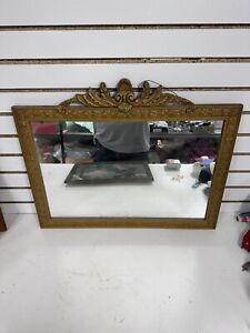 Antique Vintage Victorian Style Gold Gilt Gesso Wood Wall Mirror 27x22 Blhn