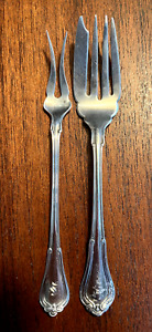 2 Antique Sterling Forks Shreve Daniel Low Villa Norfolk 1903 Cocktail Meat